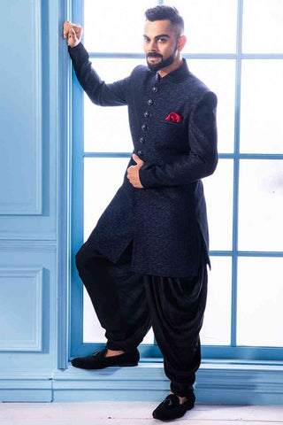 Black Colour Vastra Swarg New Stylish Party Wear Heavy Designer Kurta Pajama  Mens Collection 241 - The Ethnic World